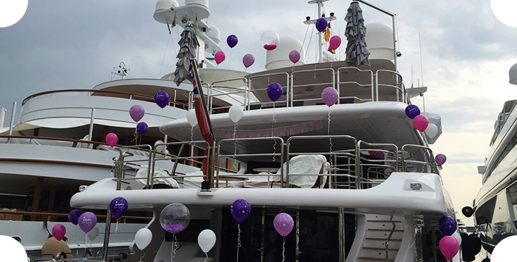 Yacht decoration for a birthday party